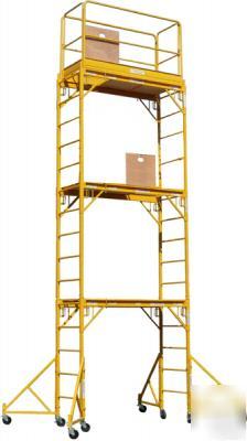 Scaffold rolling tower standing at 17' h w/ hatch deck