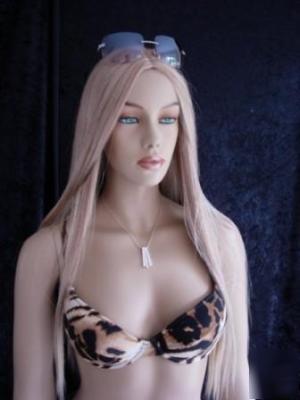 Sexy very long blonde wig for display mannequin dummy