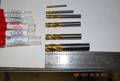 Carbide end mills 1/8,3/16,1/4,5/16,3/8,1/2