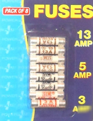 New brand 8PC fuses 13AMP,5AMP,3AMP low price