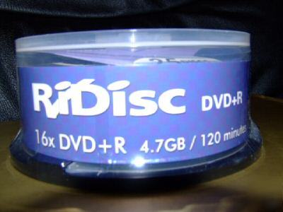 New ridisc 16X dvd+r spindle 25 disks * *