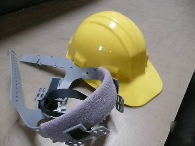New sentry iii yellow hard hat with 6 point pinlock