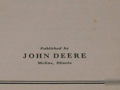 Vintage john deere farm machine repair book moline il.