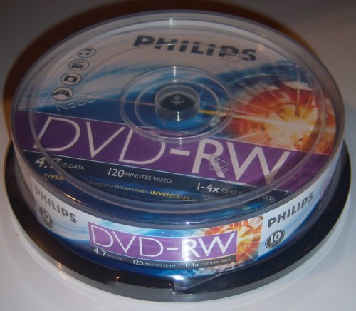 10 philips blank dvd disc recordable dvd-rw 4.7GB