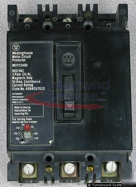 Cutler-hammer MCP23480 motor circuit protector, 50 amp
