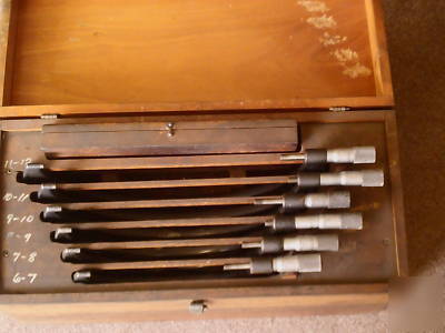 6 pic starrett mic set in wooden box