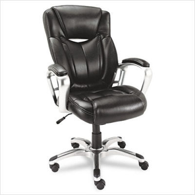 Alera carrera high back swivel tilt leather chair black