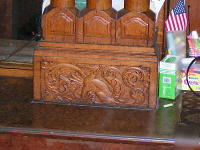 Back bar, 1875, red oak, antique