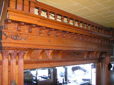 Back bar, 1875, red oak, antique