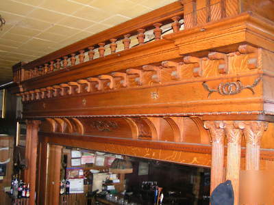 Back bar, 1875, red oak, antique