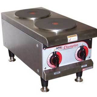 Apw sehp hotplate, double burner, countertop, electric