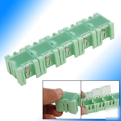 Green electronic components parts plastic storage boxes