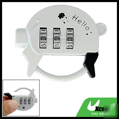 Mini 3 digit luggage combination padlock travel lock