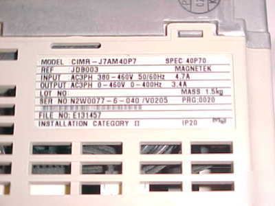 Cimr-J7AM40P7 megnetek variable speed control