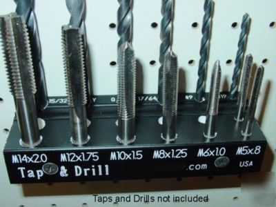 Metric tap and tapdrill storage rack set, by colletizer