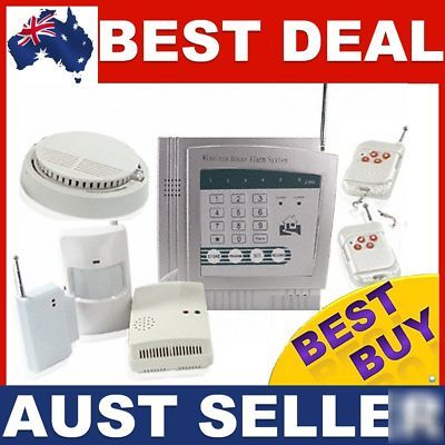 Wireless home & office alarm system phone & smoke alert