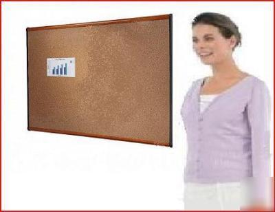 Quartet 36 x 24 cork bulletin board B243LC cherry frame