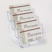 Four-pocket clear plastic business card holder