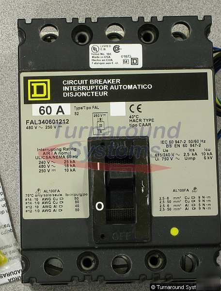 New square d FAL340601212 circuit breaker, 60 amp, 