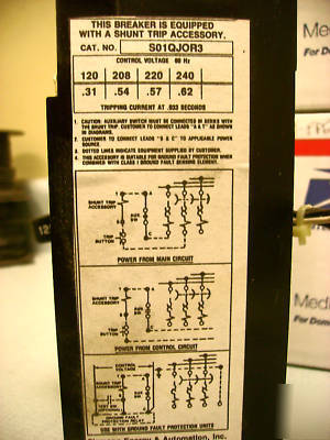 Siemens QJ23B125 with shunt trip installed perfect 125A