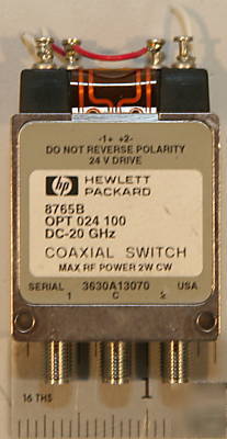 Hp 8765B opt 024 100 dc-20 ghz coaxial switch 24V