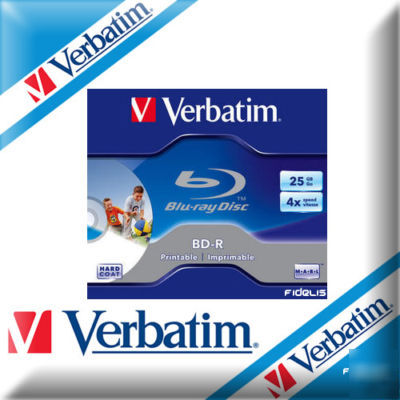 10 verbatim bd-r blu ray 25GB printable discs bdr 43669