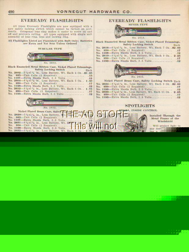 1926 eveready flashlights police car spotlight ad