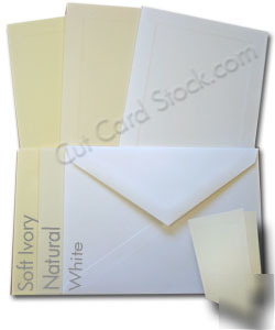 Embossed panel 5X7 folded white invitation sets 25PK