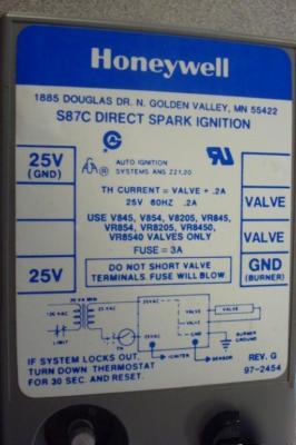 Honeywell S87C1030 6 direct spark ignition module S87C