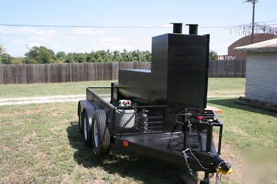 Mobile commercial bbq pit smoker