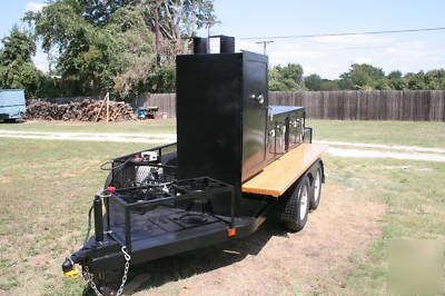 Mobile commercial bbq pit smoker