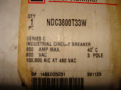 New cutler hammer 800 amp industrial breaker 