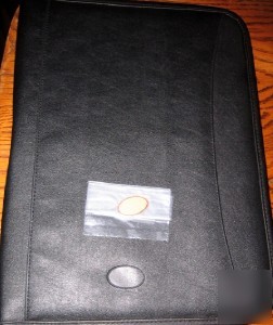 New black padded portfolio w pen + pad padfolio 