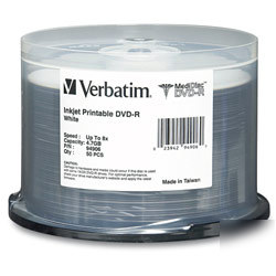 New verbatim medidisc 8X dvd-r media 94906