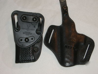 2 holsters for glock 17 22 leather basketweave pancake 