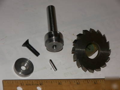 .875 arbor & double bevel cutter nice usa