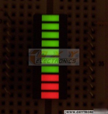 New 10 segment led bargraph bi-color green red brand 