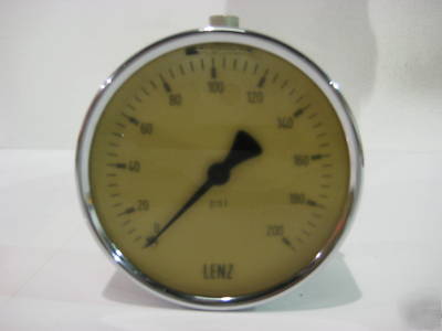 New lenz 200 psi oil filled pressure gauge 3 3/4
