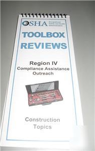 Official osha construction toolbox safety booklet