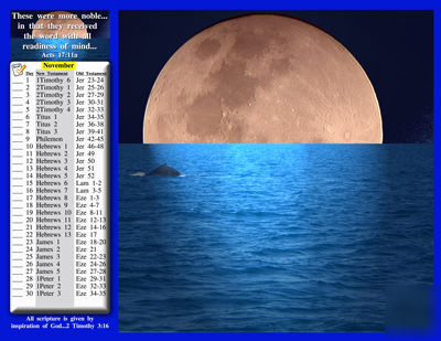 Wall calendar w bible reading plan - oct 2010-sept 2011