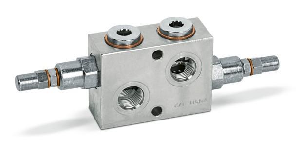 Hydraulic dual cross relief valve inline 3/8