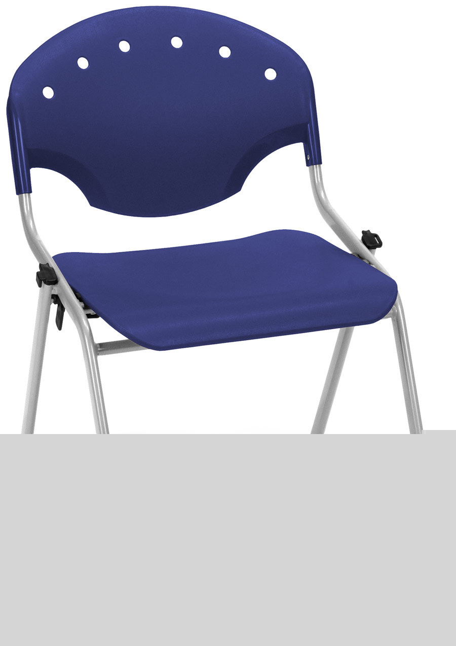 Navy plastic guest visitor office armless stack chair