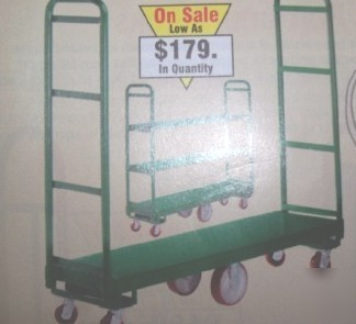 Two steel platform trucks / wagons / carts 