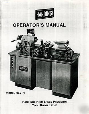 Hardinge model hlv-h operator's manual