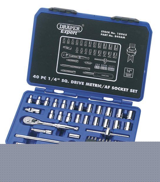 18965 draper expert 40 piece metric/af socket set 1/4
