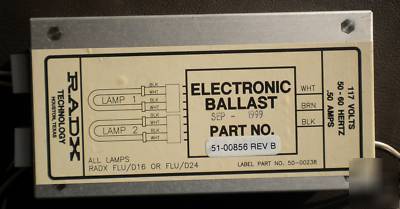 24 electronic ballasts 115 volts 50-60 hertz .50 amps