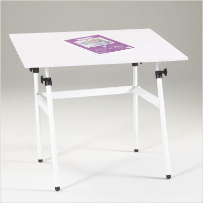 Berkley white table and top in white size: large