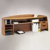 Buddy wood 4-shelf/2-drawer unit 58IN x 12IN x
