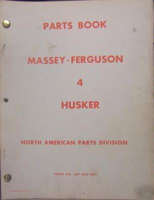 Massey ferguson 4 one-row corn picker parts manual