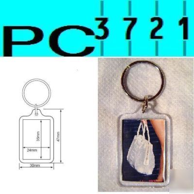 500 wholesale blank keyrings 35 x 24 mm insert F1444